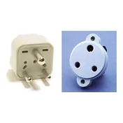 A Type D plug, photographed