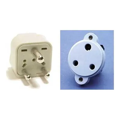 A Type D plug, photographed